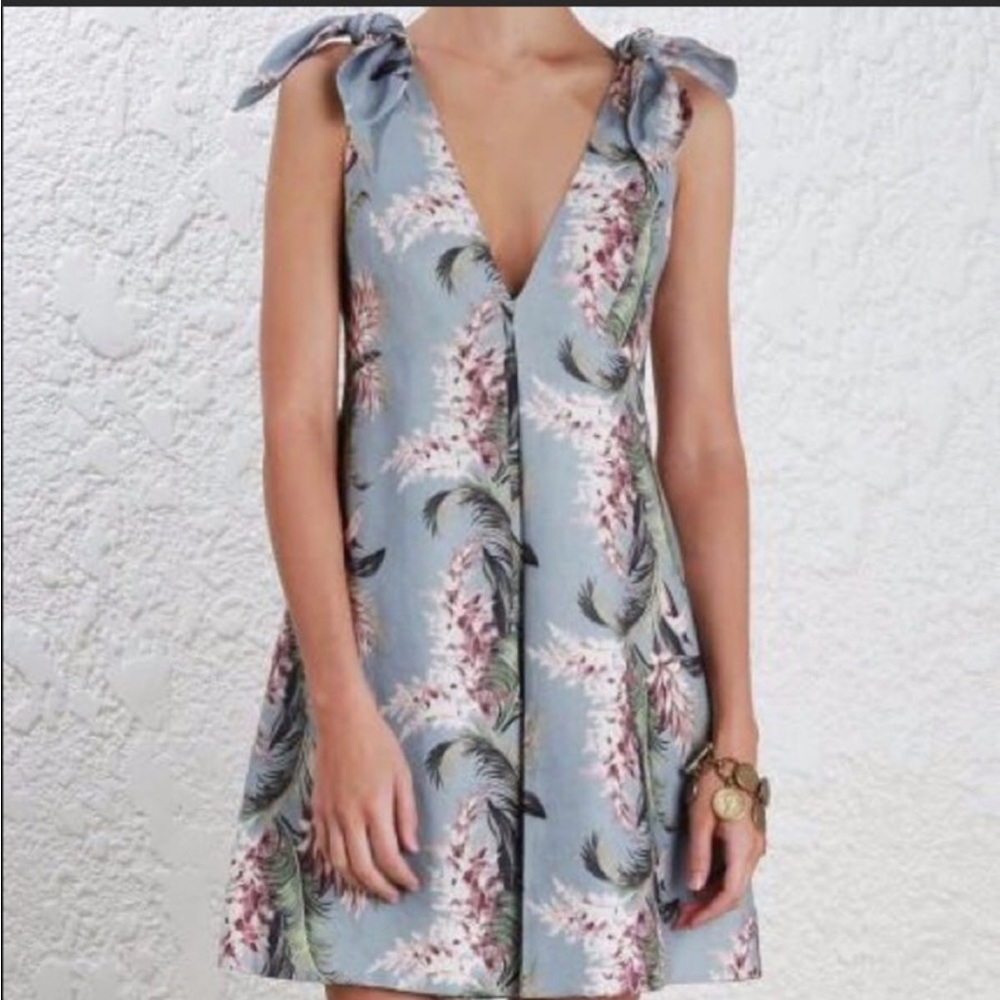 Zimmermann Mini Linen Floral Dress